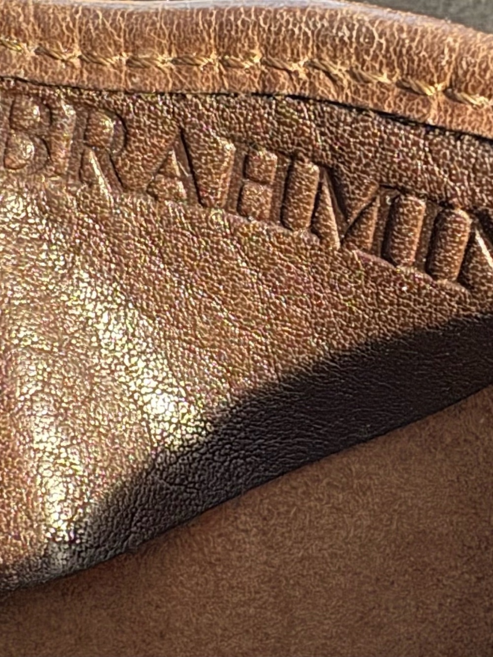 Vintage Brahmin Made in USA Leather Crossbody Bag - Dark Brown - Picture 4 of 7